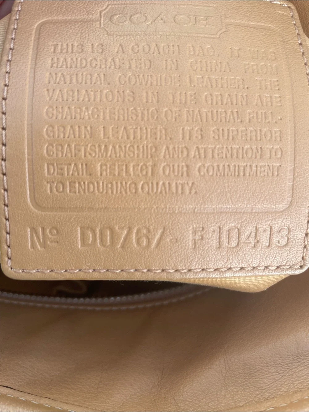 Coach Tan Leather Shoulder Tote